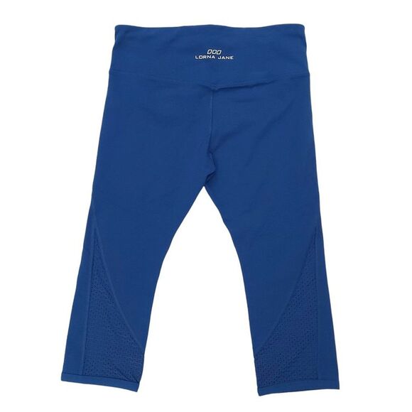 Lorna Jane Capri Leggings Womens Small Blue Breathable Gym Yoga Activewear - Picture 5 of 7